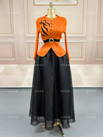 
              Luxury Long Dress With Belt
            