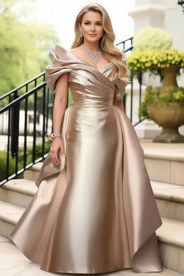 Off Shoulder Puff Sleeve Solid Elegant Cocktail Wedding Guest Maxi Dress