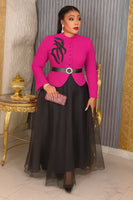 
              Luxury Long Dress With Belt
            