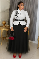 
              Luxury Long Dress With Belt
            