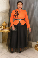 
              Luxury Long Dress With Belt
            