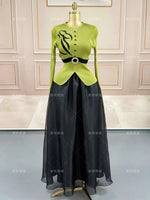 
              Luxury Long Dress With Belt
            